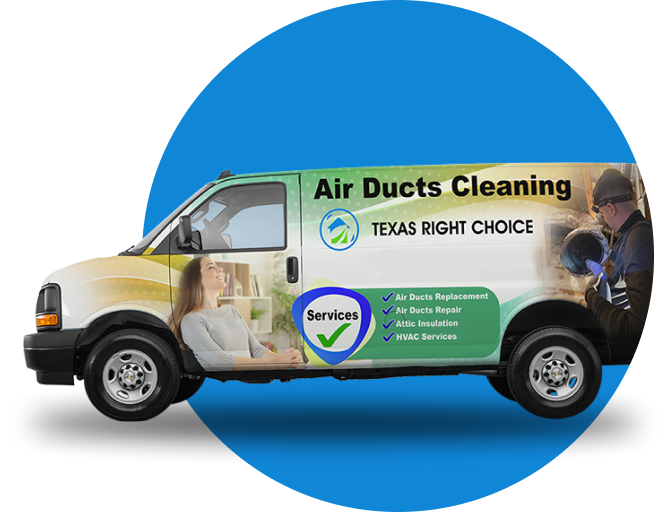 Texas Right Choice HVAC service truck and team in Houston TX