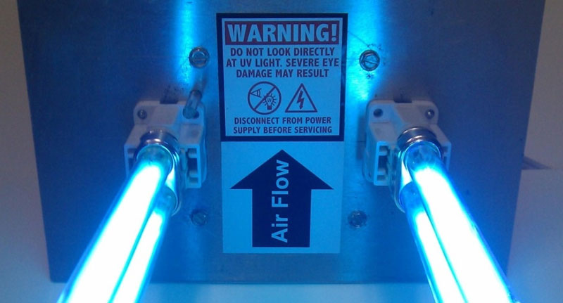 UV-C light sanitization system installed in HVAC unit for Houston TX air purification